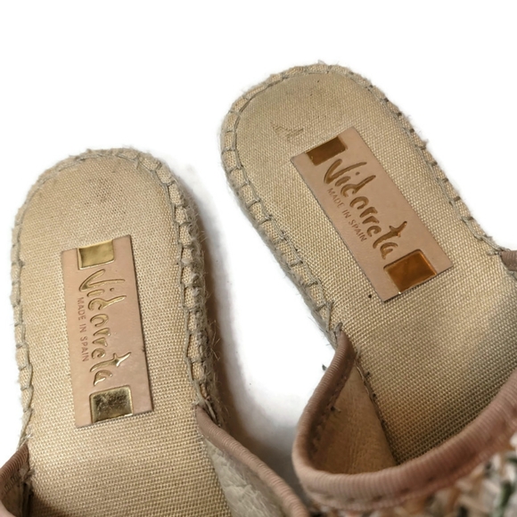vidorreta espadrill mule slip on flats multicolored woven pattern. Size 40 US 10 - Picture 4 of 11